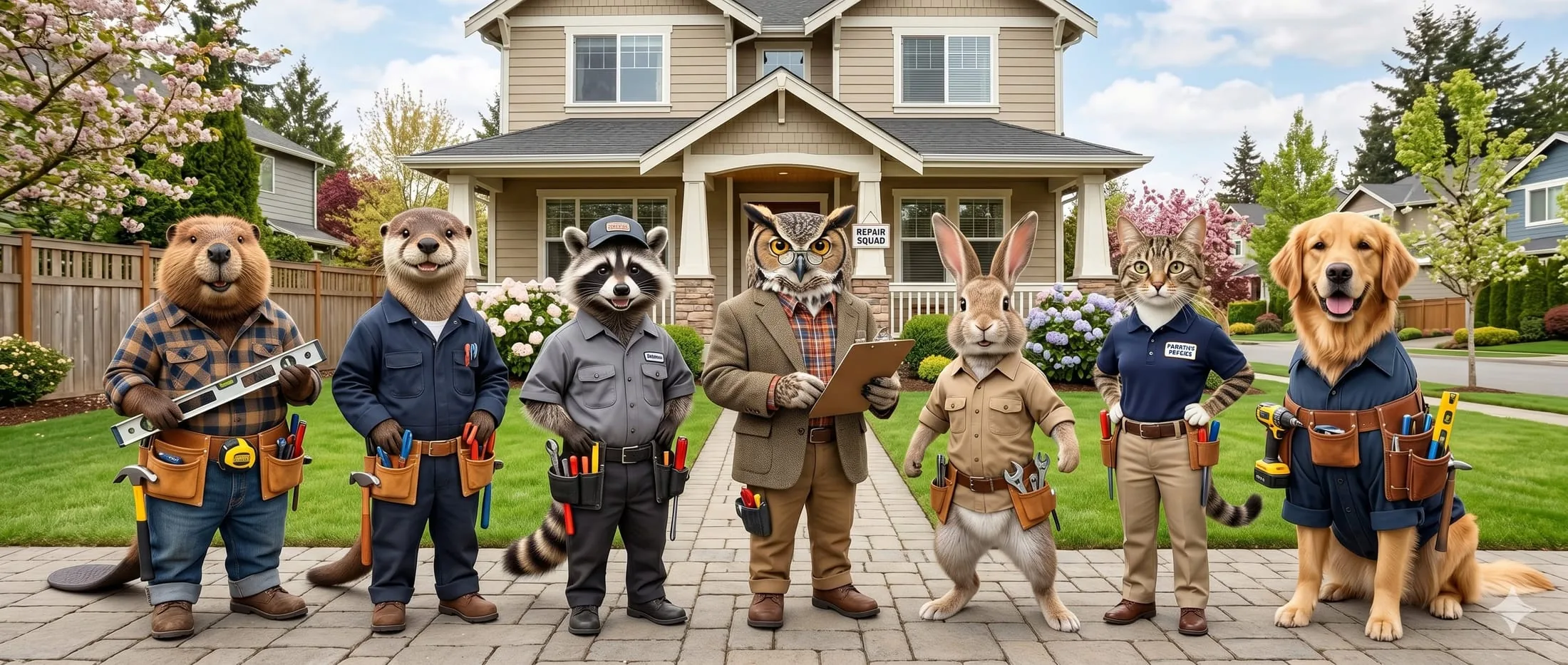 The full lineup of Connected Craftsman mascots