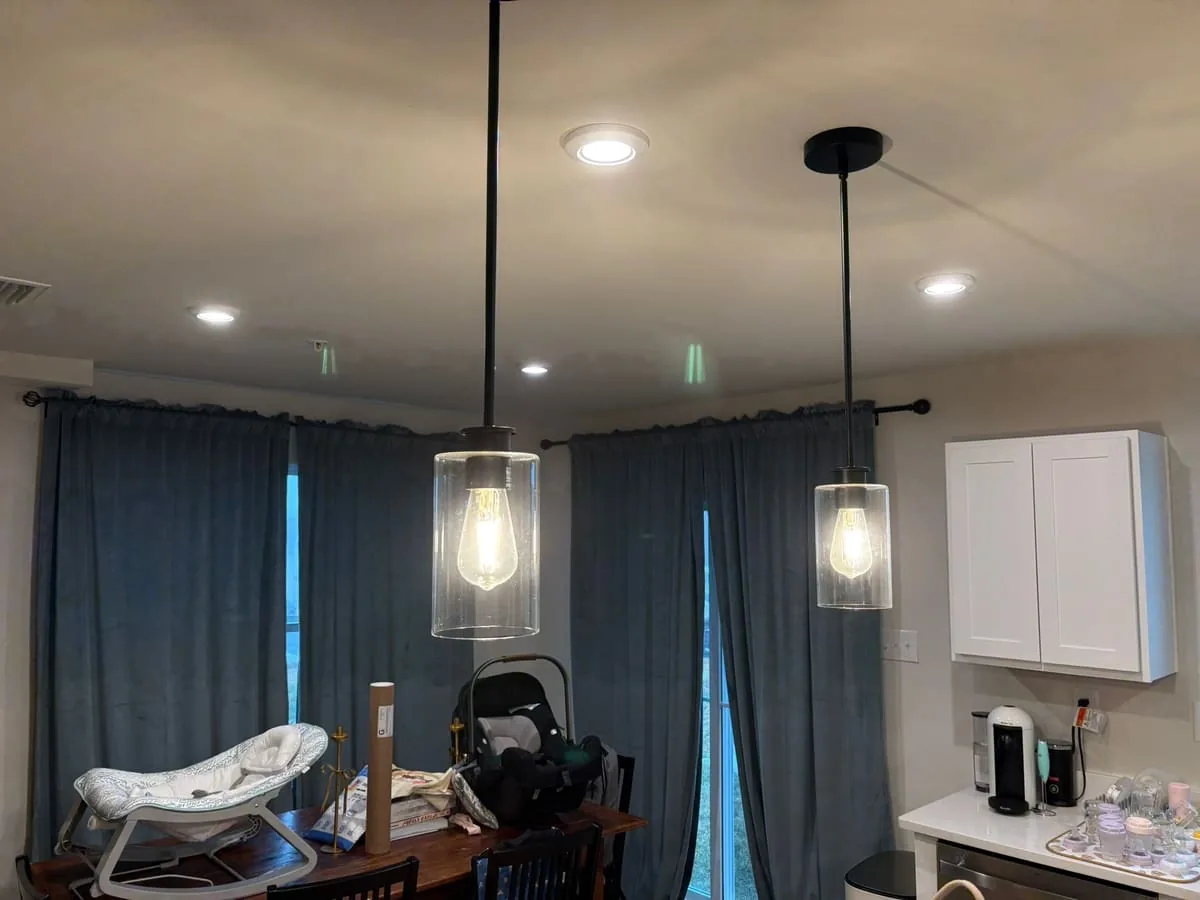 Kitchen pendant light installation